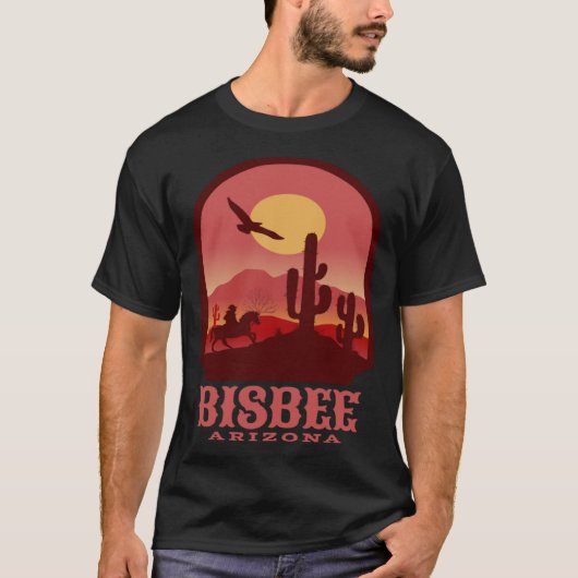 Bisbee Arizona Cacti and Sunset T-shirt (Voorkant)