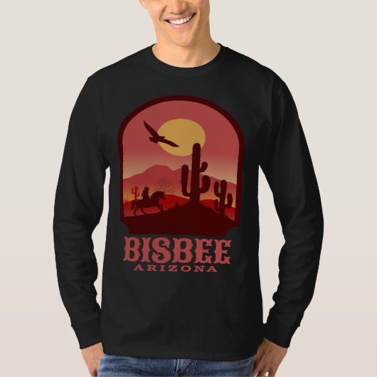 Bisbee Arizona Cacti and Sunset T-shirt (Voorkant)