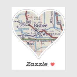 Bisbee AZ Kaart Sticker