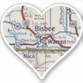 Bisbee AZ Kaart Sticker (Voorkant)