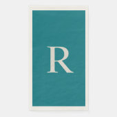 Biscay Bay Blue Trendy Monogrammed Paper Guest Servet (Voorkant)