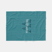 Biscay Bay Striped Monogramed Fleece Blanket (Voorkant (Horizontaal))