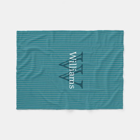 Biscay Bay Striped Monogramed Fleece Blanket (Voorkant (Horizontaal))