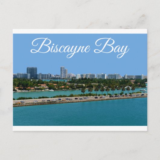Biscayne Bay Miami Beach Florida Travel Briefkaart (Voorkant)