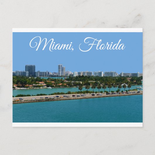 Biscayne Bay Miami Beach Florida Travel Briefkaart (Voorkant)
