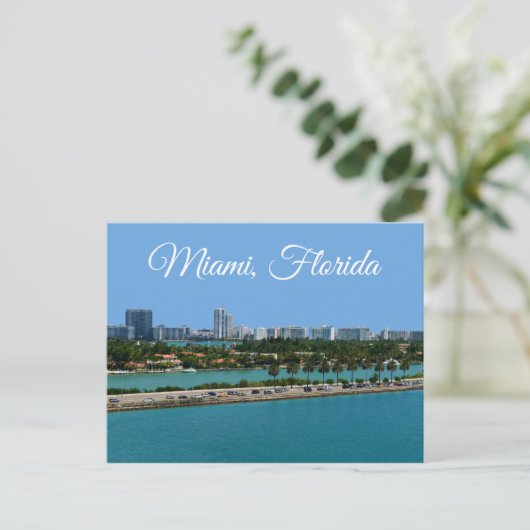 Biscayne Bay Miami Beach Florida Travel Briefkaart (Staand voorkant)