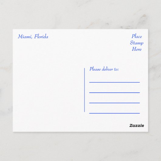 Biscayne Bay Miami Beach Florida Travel Briefkaart (Achterkant)