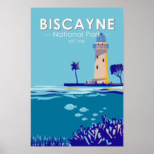 Biscayne National Park Boca Chita Key Vintage Poster (Voorkant)