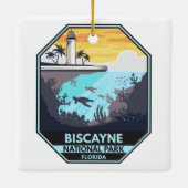 Biscayne National Park Florida Emblem Keramisch Ornament (Achterkant)