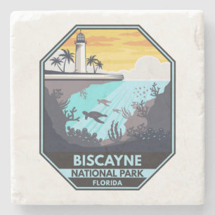 Biscayne National Park Florida Emblem Stenen Onderzetter