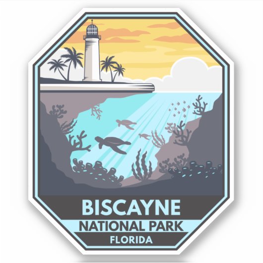 Biscayne National Park Florida Emblem Sticker (Voorkant)