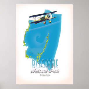 Biscayne national park Florida kaart Poster