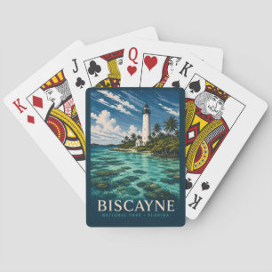 Biscayne National Park Florida Moderne Houtsnede Pokerkaarten