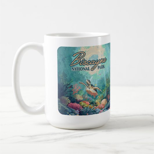 Biscayne National Park Florida Turtle Coral Retro Koffiemok (Links)