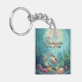 Biscayne National Park Florida Turtle Coral Retro Sleutelhanger (Voorkant Links)