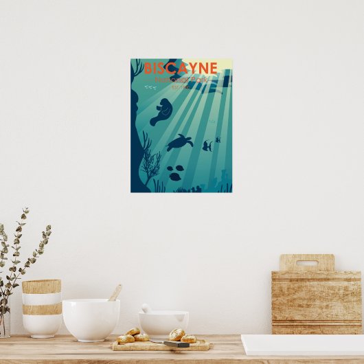 Biscayne National Park Florida Underwater Maritime Poster (Keuken)