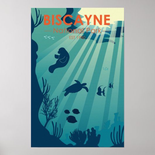 Biscayne National Park Florida Underwater Maritime Poster (Voorkant)