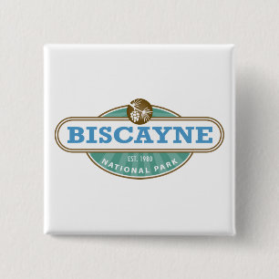 Biscayne National Park Florida Vierkante Button 5,1 Cm