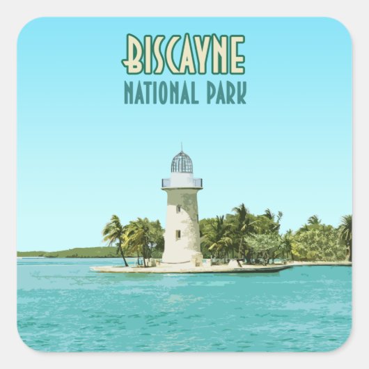 Biscayne National Park Florida Vierkante Sticker (Voorkant)