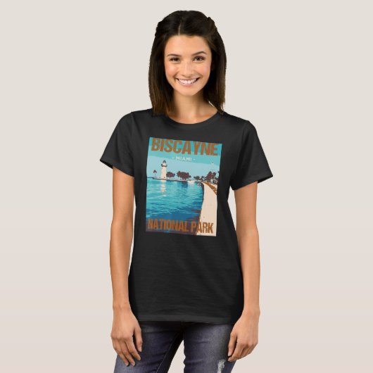 Biscayne National Park Miami Poster Design T-shirt (Voorkant volledig)