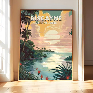 Biscayne National Park Poster Art Print, Retro Nat