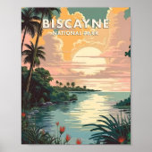Biscayne National Park Poster Kunstprint, Retro Na (Voorkant)