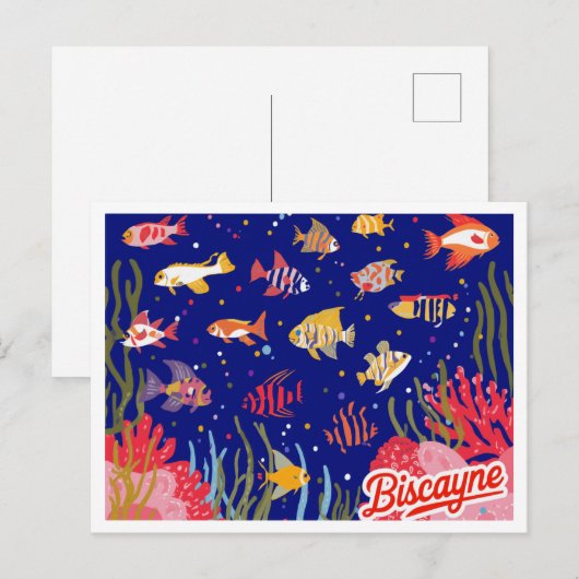 Biscayne National Park Reef Fish Art Briefkaart (Voorkant / Achterkant)