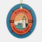 Biscayne National Park Retro Compass Emblem Keramisch Ornament (Links)