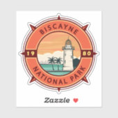 Biscayne National Park Retro Compass Emblem Sticker (Vel)
