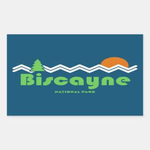 Biscayne National Park Retro Rechthoekige Sticker