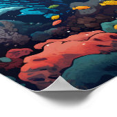 Biscayne National Park Schildpad Illustratie Retro Poster (Hoek)