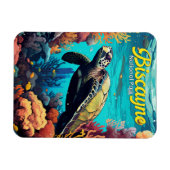 Biscayne National Park Turtle Illustratie Retro Magneet (Horizontaal)