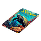 Biscayne National Park Turtle Illustratie Retro Magneet (Linkerzijde)