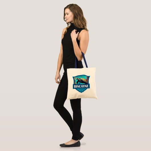 Biscayne National Park Turtle Illustratie Retro Tote Bag (Voorkant (model))