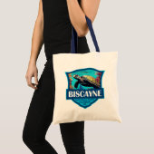 Biscayne National Park Turtle Illustratie Retro Tote Bag (Voorkant (product))