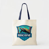 Biscayne National Park Turtle Illustratie Retro Tote Bag (Voorkant)
