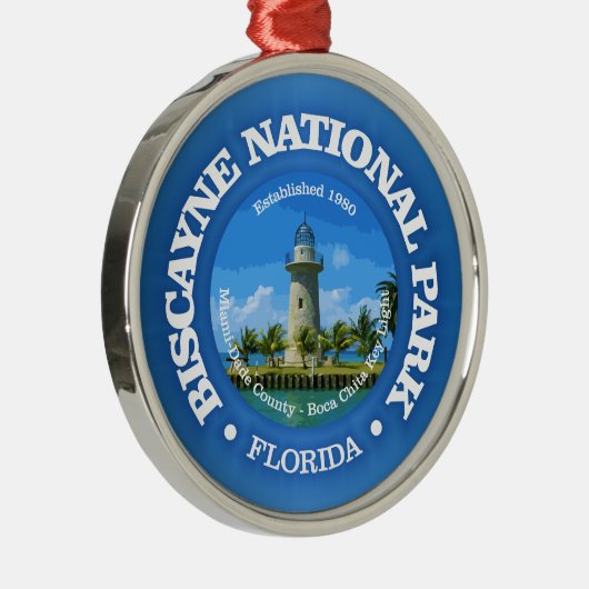 Biscayne NP (rd)2 Metalen Ornament (Rechts)