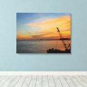 Biscayne zonsondergang canvas afdruk (Insitu (Houten vloer))