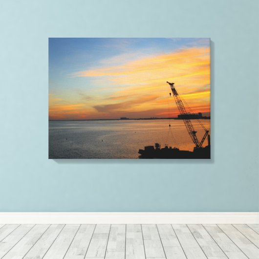Biscayne zonsondergang canvas afdruk (Insitu (Houten vloer))