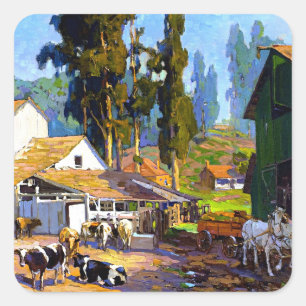 Bischoff - De Zuivel, fijn kunst, Vierkante Sticker