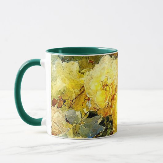 Bischoff - Rozen (geel), fijn kunstschilderij, Mok (Links)