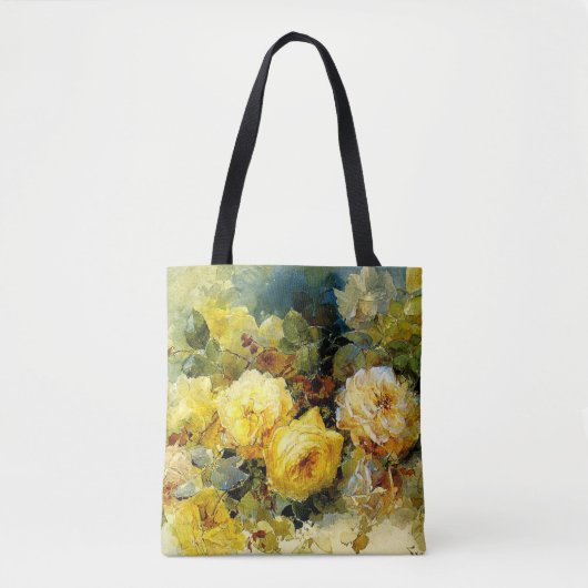 Bischoff - Rozen (geel), fijnschilderkunst, Tote Bag (Voorkant)