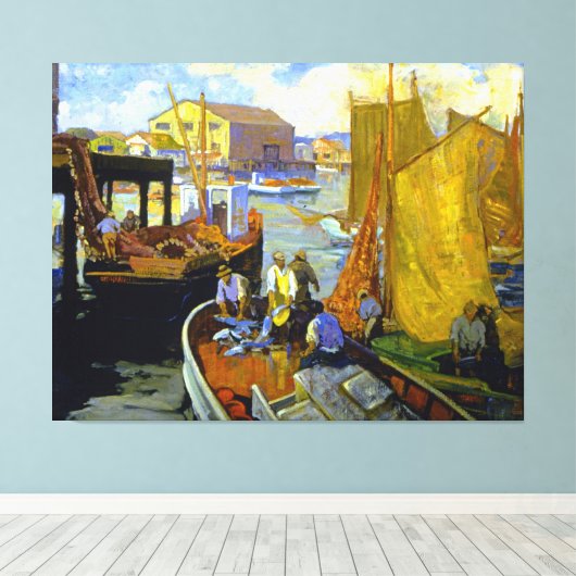 Bischoff - San Pedro Harbour Canvas Afdruk (Insitu (Houten vloer))