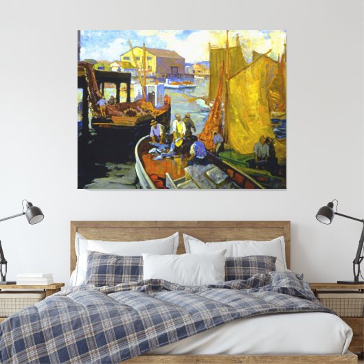 Bischoff - San Pedro Harbour Canvas Afdruk (Insitu (Slaapkamer))