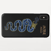 Biscione Nerazzurro, iPhone Hoesje (zwart) (Achterkant (horizontaal))