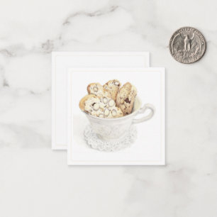 BISCOTTI 2,25" Vierkante Platte Notitiekaart Notitiekaartje