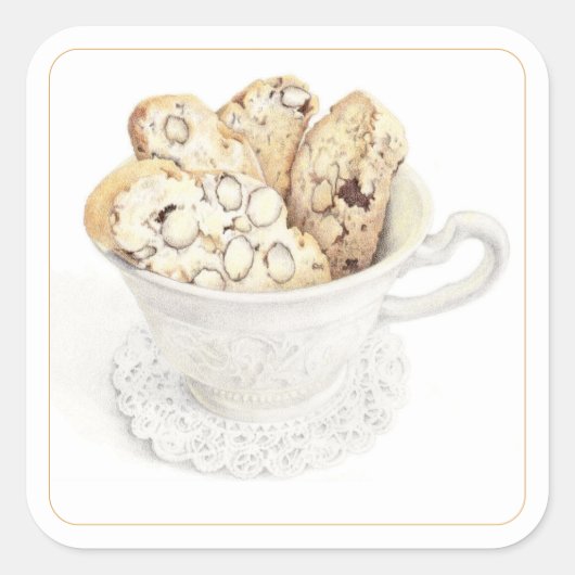 BISCOTTI 3"Vierkante Stickers (Voorkant)