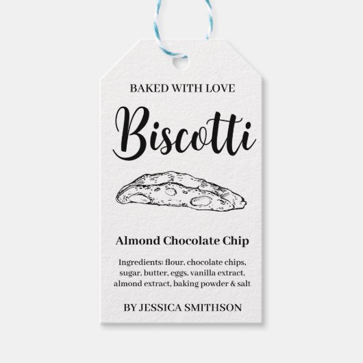 Biscotti Aangepast Eigen label BIS001tag Cadeaulabel (Voorkant)