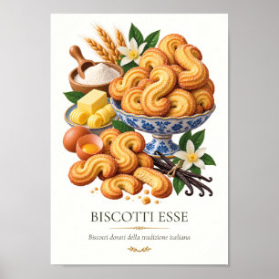 Biscotti Esse – Italiaans vintage dessert Poster