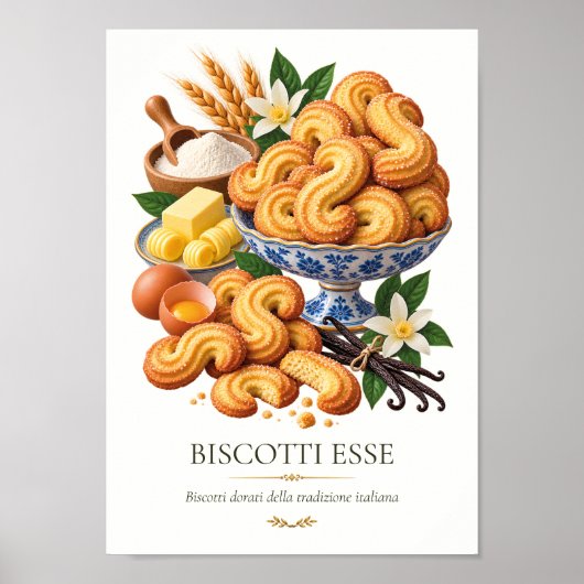 Biscotti Esse – Italiaans vintage dessert Poster (Voorkant)